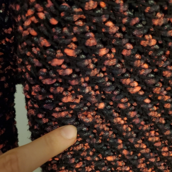 Maje Knit Crochet Sweater. Bright neon pink and black. Size 1 (small). - Picture 5 of 13